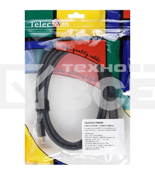 Кабель miniDisplayPort M-> HDMI M 4K@60Hz 1.8m Telecom,оплетка (TA562M-1.8M)