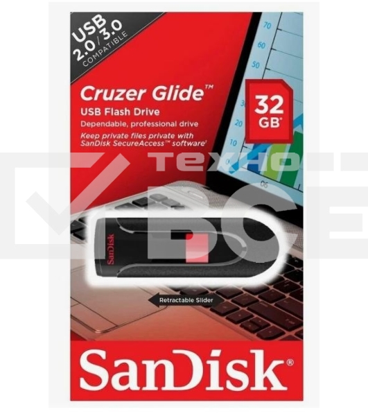 Флеш диск Sandisk 32Gb Cruzer Glide SDCZ60-032G-B35 USB2.0 черный