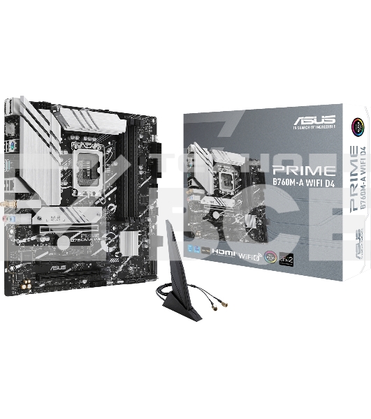 Материнская плата ASUS PRIME B760M-A WIFI D4, LGA 1700, Intel B760, 4xDDR4, 4xSATA, 2xM.2, 1xPCIe 4.0 x16, 1xPCIe 4.0 x4, 1xPCIe 4.0 x1, 2xHDMI, 1xDP, 1x 2.5Gb LAN, 2xUSB-A 3.2 Gen 2, 4xUSB-A 2.0, 3x3.5 мм, 7.1, mATX
