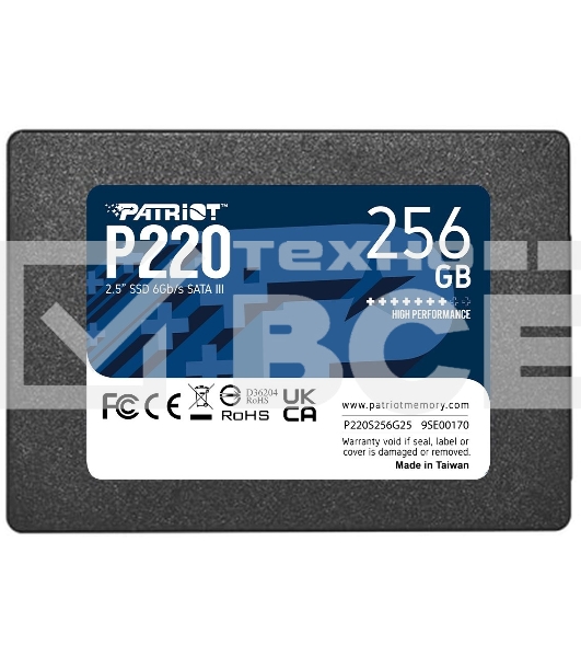 Накопитель SSD Patriot P220, 256GB, SATA-III, 2.5