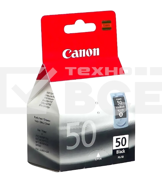 Картридж струйный PG-50Bk (0616B001), для Canon PIXMA MP150/MP160/MP170/MP180/MP450/MP460/MX300/MX310/iP2200, FAX-JX200/JX210 JX500/JX510,черный, 300