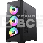 Компьютерный корпус mATX, без блока питания Gamemax Destroyer TGB mATX case, black, w/o psu, w/1xUSB3.0+2xUSB2.0, Combo Audio, w/3x12cm ARGB front fan (1xFN-12A-M6I, 2xFN-12A-S6I), w/1x12cm ARGB rear fan (FN, фото 1
