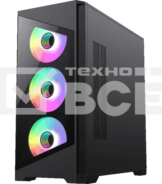 Компьютерный корпус mATX, без блока питания Gamemax Destroyer TGB mATX case, black, w/o psu, w/1xUSB3.0+2xUSB2.0, Combo Audio, w/3x12cm ARGB front fan (1xFN-12A-M6I, 2xFN-12A-S6I), w/1x12cm ARGB rear fan (FN