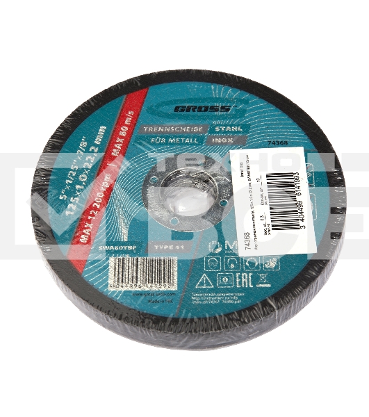 Круг отрезной по металлу Gross SWA60TBF 125х1.0х22.2мм 74368