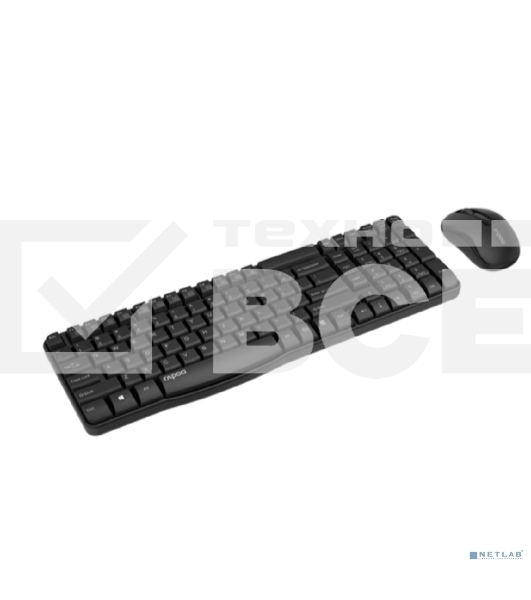 Клавиатура + мышь Rapoo X1800S клав:черный мышь:черный USB беспроводная