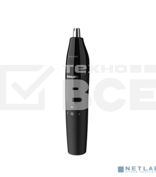 Триммер для носа Philips NT1620/15 роторный режущий элемент, водонепроницаемый корпус - пластик, цвет - черный, в комплекте батарейка АА