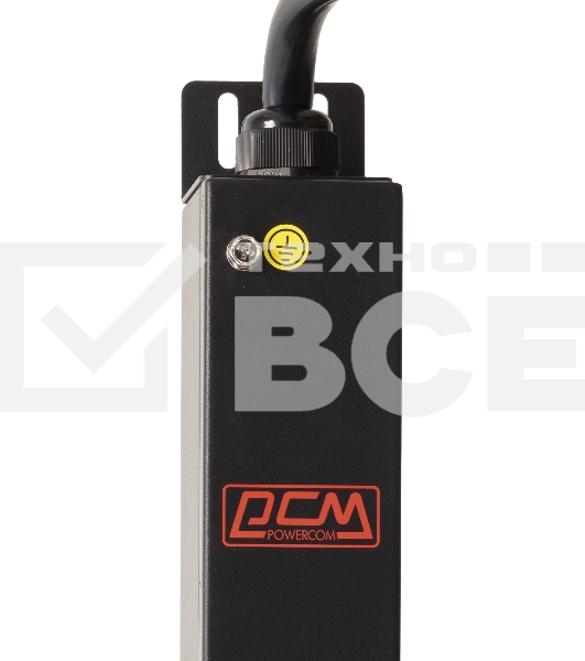 Блок распределения питания Powercom PDU-32AVMS24-18C3-6C9-3P верт.размещ. 18xC13 6xC19 с сетевым мониторингом 3x32A EN 60309 2м