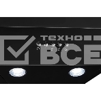 Наклонная вытяжка Monsher ROUEN 50 Noir Verre, ширина 50 см, отвод/рециркуляция, 700 м3/час, механическое кнопочное управление, 3 скорости, светодиодное освещение 2*1 Вт, металлические жироулавливающие фильтры, угольный фильтр KFM 101 (опция), цвет: чёрны, фото 1
