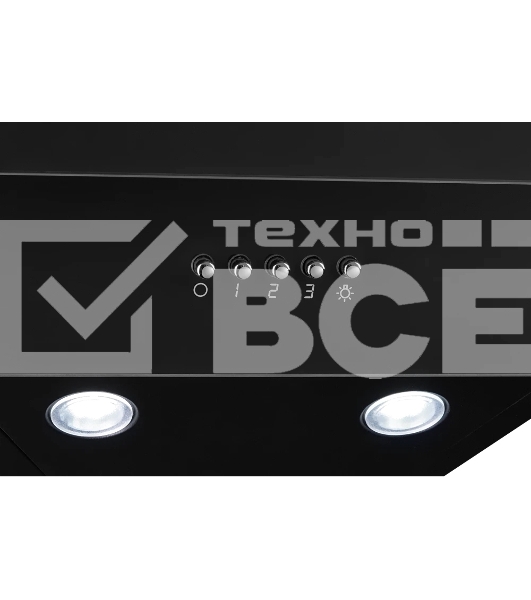 Наклонная вытяжка Monsher ROUEN 50 Noir Verre, ширина 50 см, отвод/рециркуляция, 700 м3/час, механическое кнопочное управление, 3 скорости, светодиодное освещение 2*1 Вт, металлические жироулавливающие фильтры, угольный фильтр KFM 101 (опция), цвет: чёрны