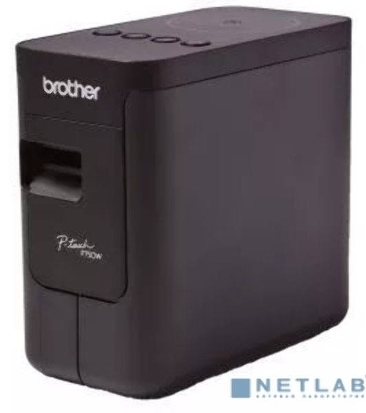 Принтер для наклеек Brother P-Touch PT-P750W (ленты TZe, HSe 3,5/6/9/12/18/24 мм, 30 мм/с, 180х360т/д, автообрез. с полуобрезкой, печать ШК, USB2.0, WiFi, NFC, Wi-Fi Direct, БП, USB-кабель, ПО, лента 24мм/4м, замена PT-2430PC)