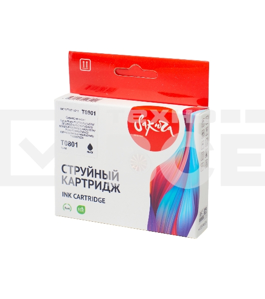 Картридж струйный Sakura C13T08014011 (T0801) для Epson, черный, 7,4 мл.