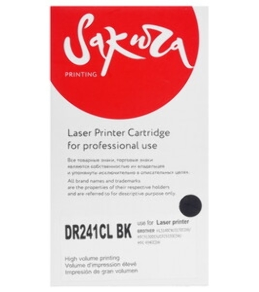 Блок фотобарабана Sakura DR241CL для Brother HL-3140CW, HL-3150CDW, HL-3170CDW, DCP-9020CDW, MFC-9140CDN, MFC-9330CDW, MFC-9340CDW, 15 000 к. (в комплекте поставляется 4 сменных элемента для фотобарабана Brother DR241CL)