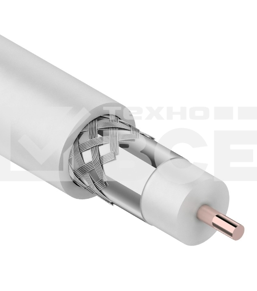 Кабель коаксиальный магистральный Rexant RG-11U, 75 Ом, CCS/Al/Al, 83%, бухта 305 м, белый