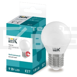 Лампа Iek LLE-G45-9-230-40-E27 светодиодная ECO G45 шар 9Вт 230В 4000К E27