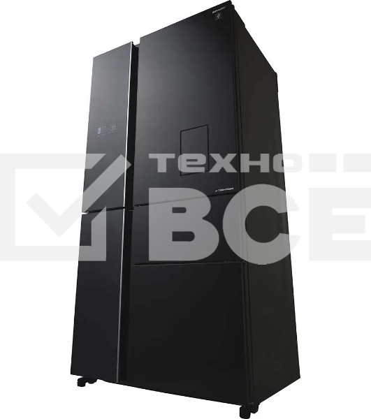 Холодильник Sharp SJWX99ABK серный трехкамерный  морозилка снизу 423/179л