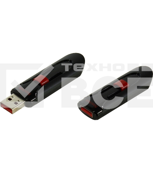 Флеш диск Sandisk 64Gb Cruzer Glide SDCZ60-064G-B35 USB2.0 черный/красный