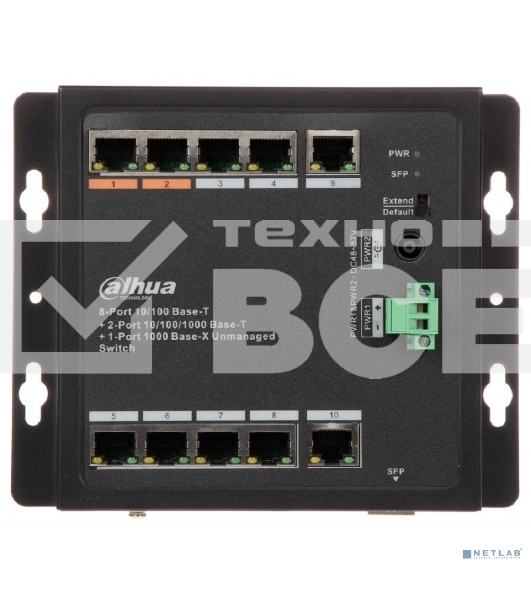 Коммутатор Dahua DH-PFS3111-8ET-96-F неуправляемый