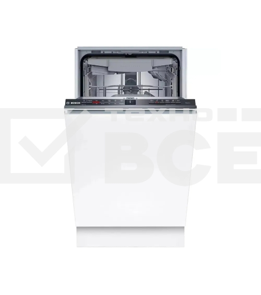 Встраиваемая посудомоечная машина Bosch SPV2HMX42E шириной 45см, загрузка на 10 комплектов посуды, электронное управление, 4 программы, 44.8x55x81.5 см, сушка: с теплообменником, индикация на полу: луч, пр-во Польша