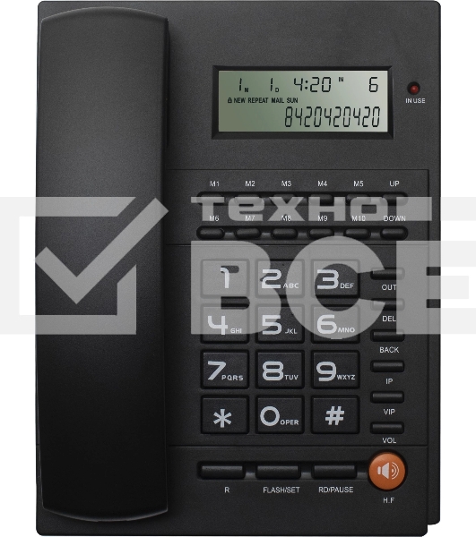 Телефон проводной Ritmix RT-420 черный