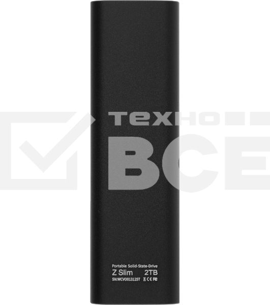 Накопитель SSD External Netac 2.0Tb Z SLIM <NT01ZSLIM-002T-32BK> (USB3.2, up to 520/480MBs, 100х29.5х9mm, Black)