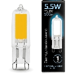 Лампа светодиодная Gauss LED G9 AC220-240V 5.5W 500lm 4100K Glass 107809205 черный, фото 1
