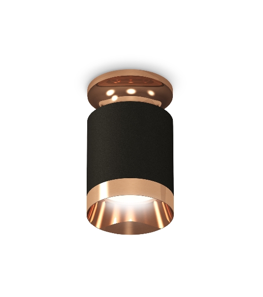 Светильник Ambrella Light XS6302180 SBK/PPG черный песок/золото розовое полированное MR16 GU5.3 (N6906, C6302, N6135)