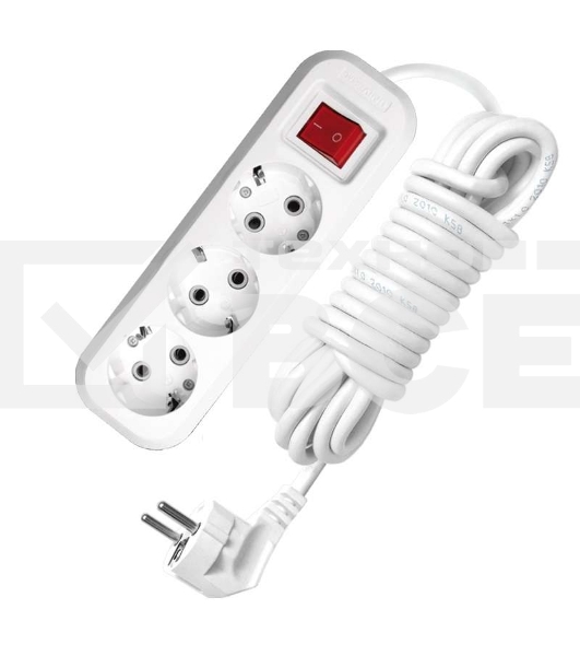 Удлинитель 3х3м с заземл. 16А IP20 S-303 с выкл. ПВС 3х1 UNIVersal 9631986