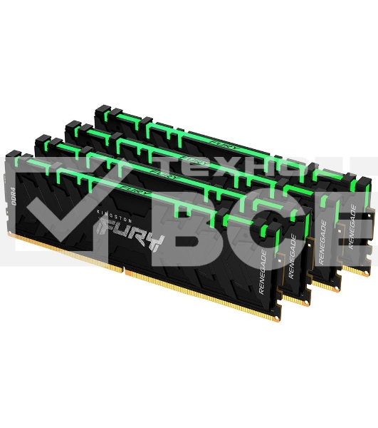 Оперативная память Kingston Fury Renegade, DDR4, 16GB (2x8GB), 3600MHz, CL16, с радиаторами, RGB, черный