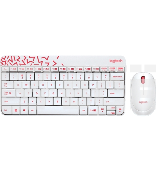 Клавиатура + мышь Logitech Wireless Combo MK 240 Nano White-red 920-008212