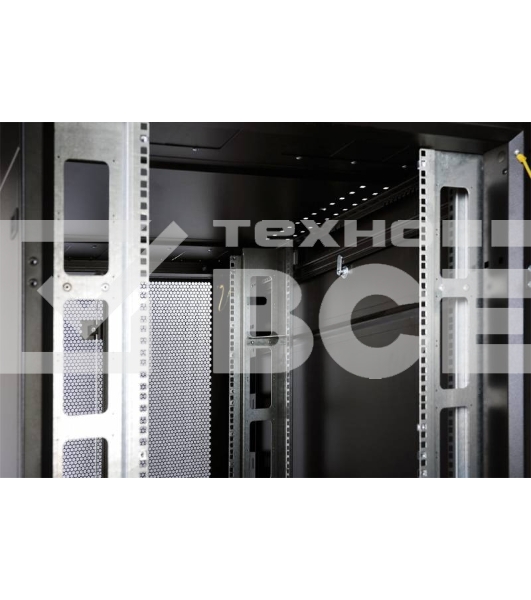 Шкаф серверный ПРОФ напольный 42U (800x1000) дверь перфор., задние двойные перфор., черный, в сборе