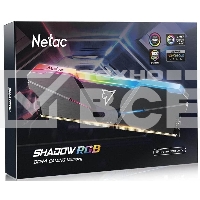 Оперативная память Netac 16GB DDR4 3200 (2x8GB) DIMM RGB Shadow CL16 1.35V / NTSRD4P32DP-16E / Gray / with radiator