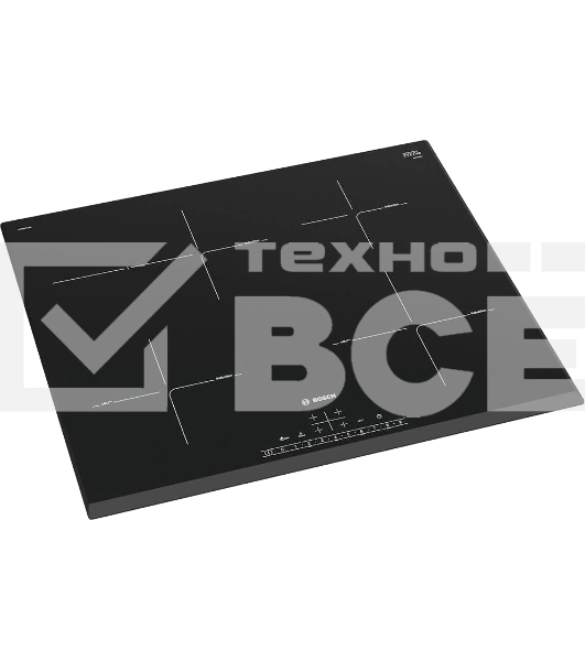 Индукционная варочная панель Bosch PIF651HC1E, 60 см, индукция, скошенные края, сенсорное управление, черный