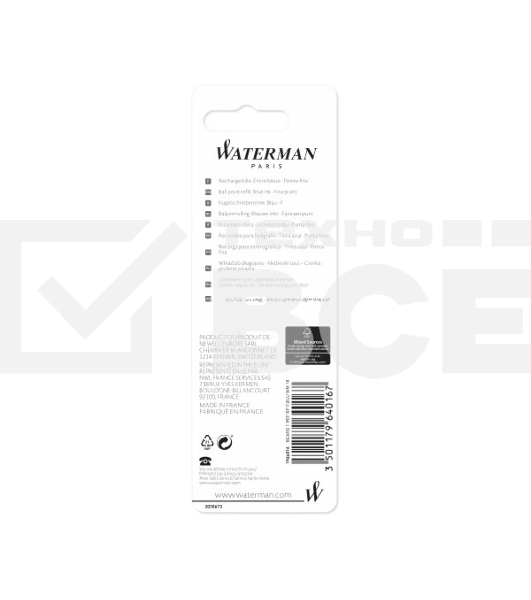 Стержень шариковый Waterman Standard Maxima (CW1964016) F 0.8мм синие чернила блистер