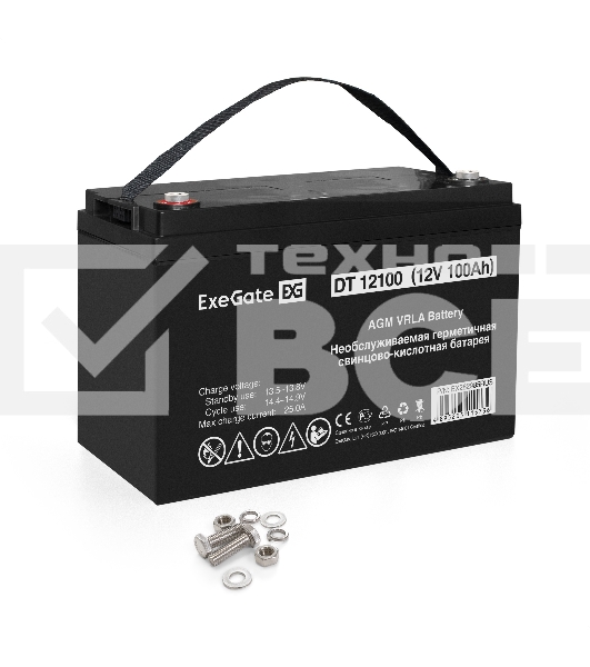 Аккумуляторная батарея ExeGate DT 12100 (12V 100Ah, под болт М6)
