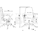 Кресло руководителя Бюрократ CH 002 Fabric Light-19 серый, крестов. пластик, фото3