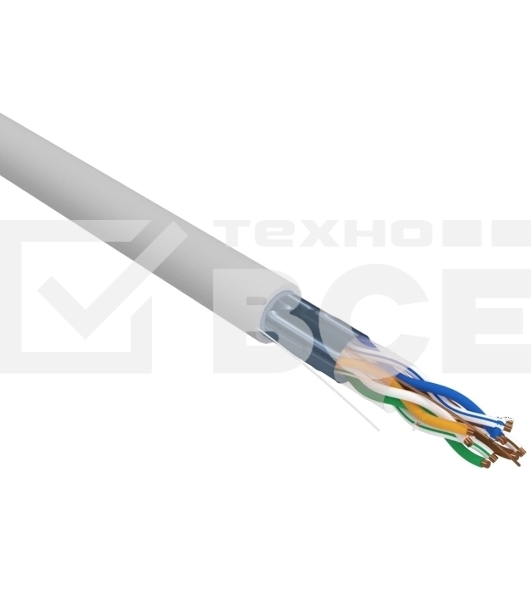 Кабель витая пара F/UTP, CAT 5e, PVC, 4х2х0,52 мм, 24AWG, INDOOR, SOLID, серый, 305 м Rexant PRO