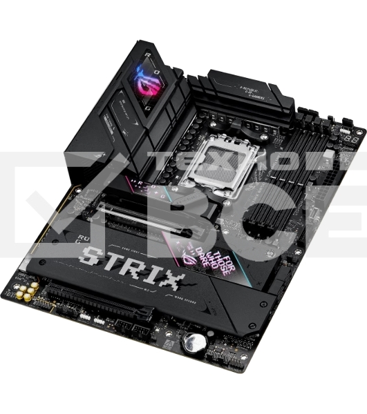 Материнская плата ASUS ROG STRIX B850-E GAMING WIFI, AM5, AMD B850, 4xDDR5, 4xSATA, 5xM.2, 1xPCI-E 5.0 x16, 1xPCI-E 4.0 x16, 1xRealtek 5Gb Ethernet, 1xUSB-C 4, 1xUSB-C 20Gbps, 6xUSB-A 10Gbps, 4xUSB-A 2.0, 3x3.5 мм, 7.1, ATX