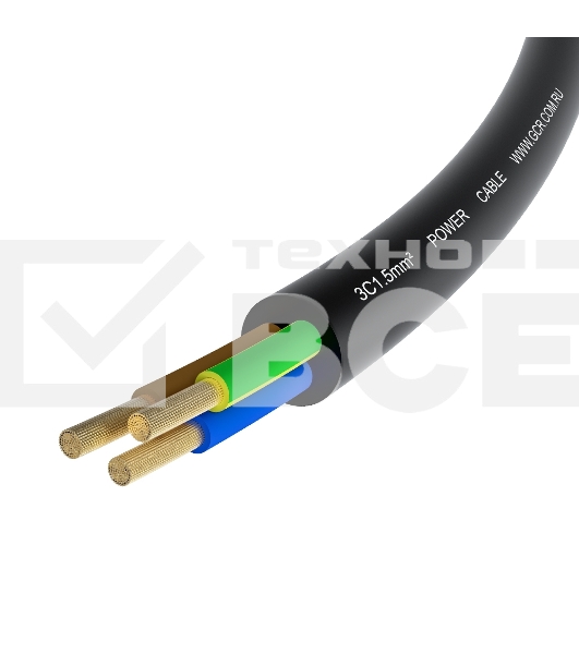 Кабель питания GCR PROF 5.0m, С14 - С5, черный, 3x1,5мм, GCR-55970