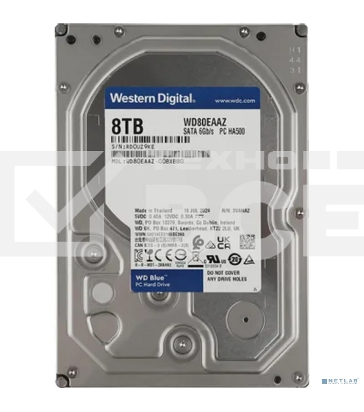 Жесткий диск WD SATA-III 8Tb WD80EAAZ Desktop Blue (5640rpm) 256Mb 3.5