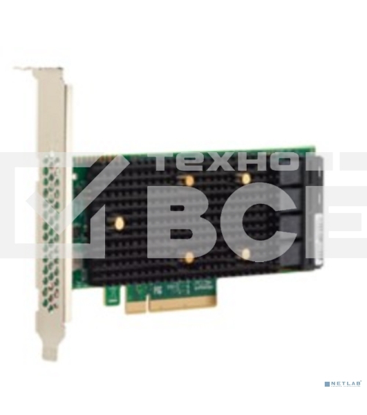 Адаптер-HBA Broadcom SAS 9400-16i SGL (05-50008-00) PCIe 3.1 x8 LP, Tri-Mode SAS/SATA/NVMe 12G HBA, 16port(4*int SFF8643), 3416 IOC