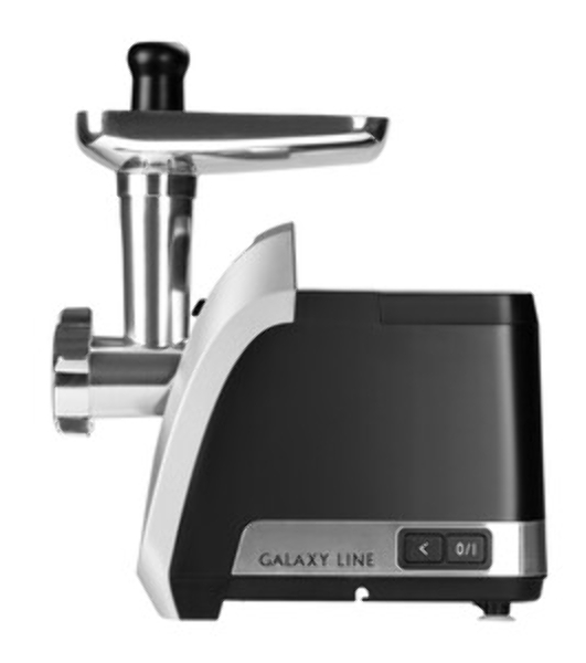Мясорубка электрическая Galaxy Line GL 2423 черный, 2200 Вт, 2.6 кг/мин, реверс, защита от перегрузки, насадки - 6
