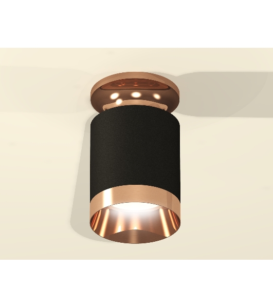 Светильник Ambrella Light XS6302180 SBK/PPG черный песок/золото розовое полированное MR16 GU5.3 (N6906, C6302, N6135)