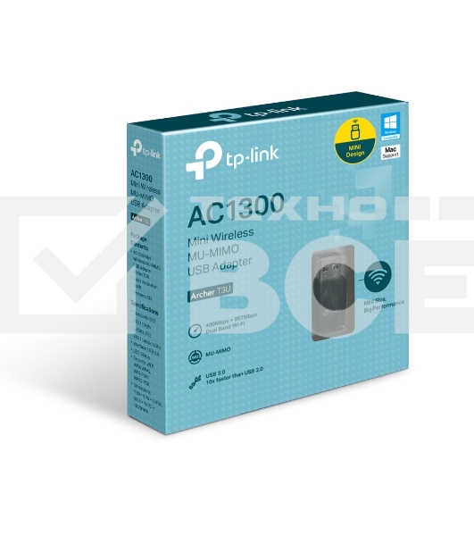 Адаптер TP-LINK Archer T3U AC1300 Мини Wi-Fi MU-MIMO USB-адаптер