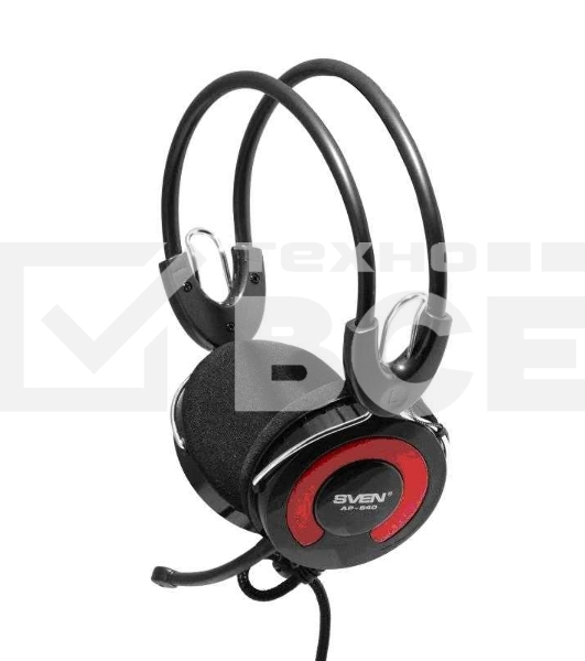 Гарнитура SVEN AP-540 с регулятором громкости черный/красный