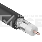 Кабель коаксиальный магистральный Rexant RG-11U, 75 Ом, CCS/Al/Al, 83%, бухта 305 м, черный OUTDOOR, фото 1