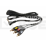 Шнур Стерео 3,5 мм 4C - 3 RCA, длина 1,5 мeтра (GOLD) Rexant, фото 1