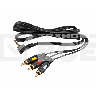 Шнур Стерео 3,5 мм 4C - 3 RCA, длина 1,5 мeтра (GOLD) Rexant