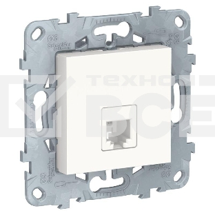 Механизм розетки телефонная UNICA NEW RJ11 одиноч. 4 контакта бел. SchE NU549218