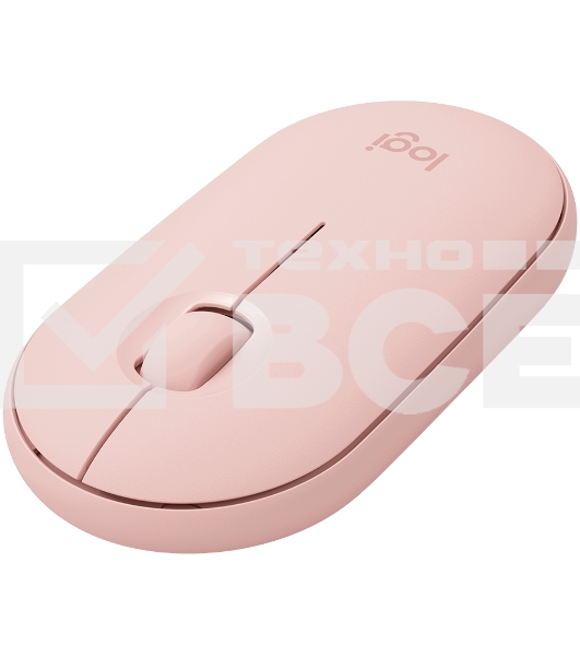 Мышь беспроводная Logitech Pebble M350 розовый, 1000 dpi, радиоканал, Bluetooth, USB, кнопки - 3