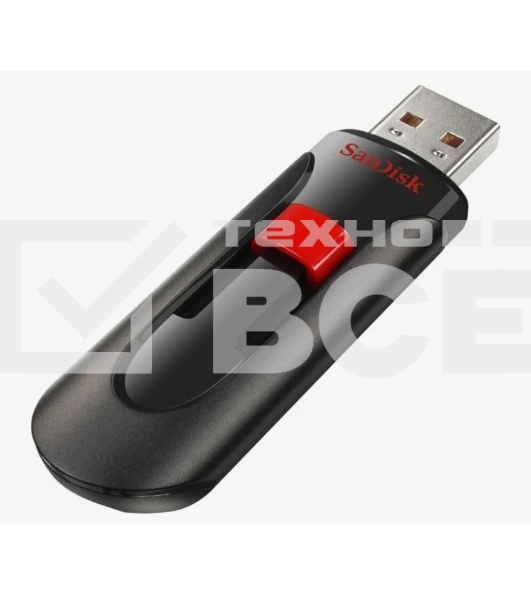 Флеш диск Sandisk 64Gb Cruzer Glide SDCZ60-064G-B35 USB2.0 черный/красный